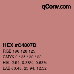 カラーコード: HEX #C4807D | qconv.com