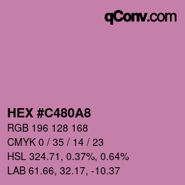 カラーコード: HEX #C480A8 | qconv.com