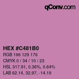 カラーコード: HEX #C481B0 | qconv.com