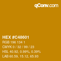 カラーコード: HEX #C48601 | qconv.com