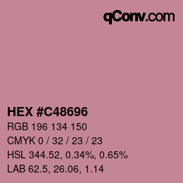 Color code: HEX #C48696 | qconv.com