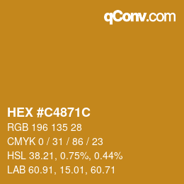 Color code: HEX #C4871C | qconv.com