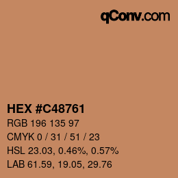 颜色代码: HEX #C48761 | qconv.com