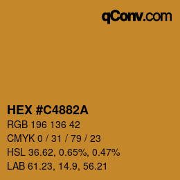カラーコード: HEX #C4882A | qconv.com