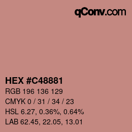 颜色代码: HEX #C48881 | qconv.com