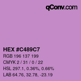 Color code: HEX #C489C7 | qconv.com