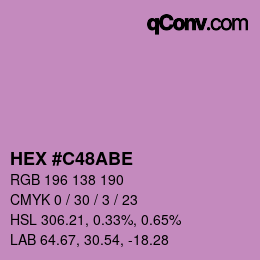 Color code: HEX #C48ABE | qconv.com