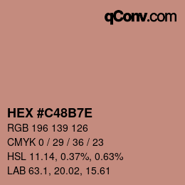 Color code: HEX #C48B7E | qconv.com