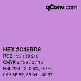 カラーコード: HEX #C48BD8 | qconv.com