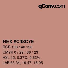 Color code: HEX #C48C7E | qconv.com