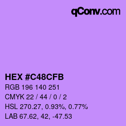 Color code: HEX #C48CFB | qconv.com