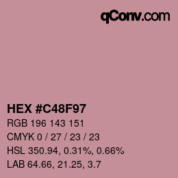 Código de color: HEX #C48F97 | qconv.com