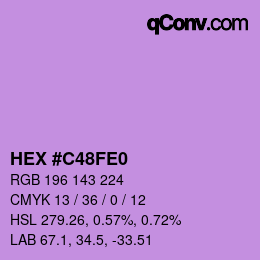 颜色代码: HEX #C48FE0 | qconv.com