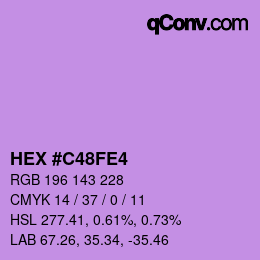 カラーコード: HEX #C48FE4 | qconv.com