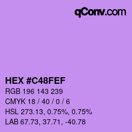 Color code: HEX #C48FEF | qconv.com