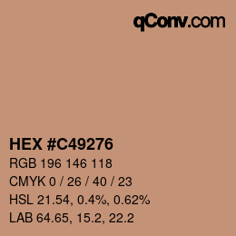 Color code: HEX #C49276 | qconv.com
