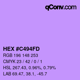 Color code: HEX #C494FD | qconv.com