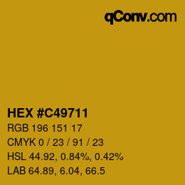Color code: HEX #C49711 | qconv.com