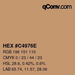 Color code: HEX #C4976E | qconv.com