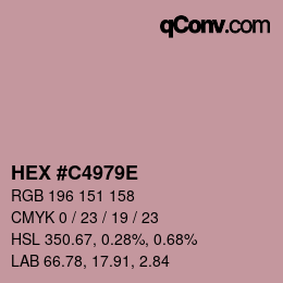 Color code: HEX #C4979E | qconv.com