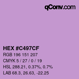 颜色代码: HEX #C497CF | qconv.com