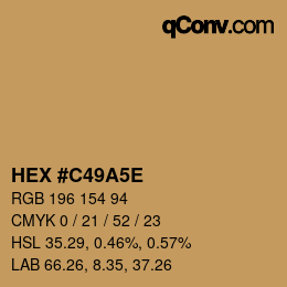 Color code: HEX #C49A5E | qconv.com