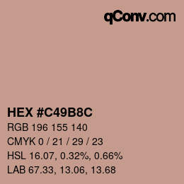 Color code: HEX #C49B8C | qconv.com