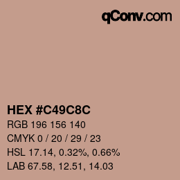 Color code: HEX #C49C8C | qconv.com