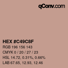 Color code: HEX #C49C8F | qconv.com