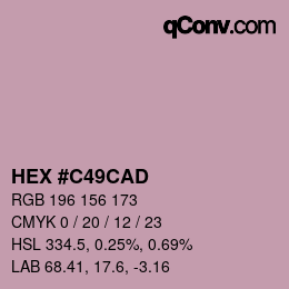 颜色代码: HEX #C49CAD | qconv.com