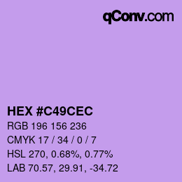 Color code: HEX #C49CEC | qconv.com