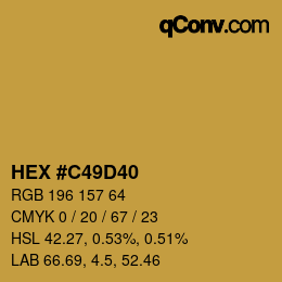 颜色代码: HEX #C49D40 | qconv.com