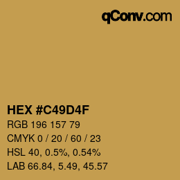 Color code: HEX #C49D4F | qconv.com