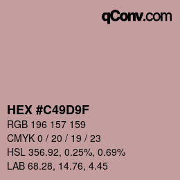 Color code: HEX #C49D9F | qconv.com