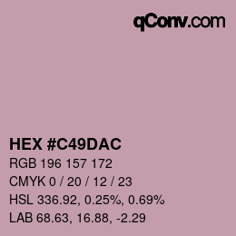 Color code: HEX #C49DAC | qconv.com