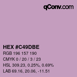 カラーコード: HEX #C49DBE | qconv.com