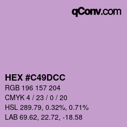 Color code: HEX #C49DCC | qconv.com