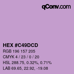 Color code: HEX #C49DCD | qconv.com
