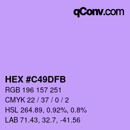 Farbcode: HEX #C49DFB | qconv.com