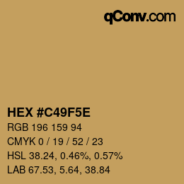 Color code: HEX #C49F5E | qconv.com