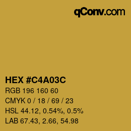 颜色代码: HEX #C4A03C | qconv.com
