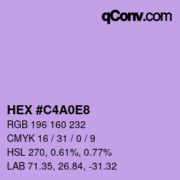 Color code: HEX #C4A0E8 | qconv.com