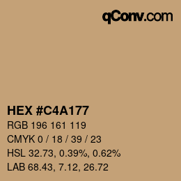 カラーコード: HEX #C4A177 | qconv.com