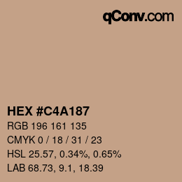 カラーコード: HEX #C4A187 | qconv.com