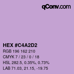 Color code: HEX #C4A2D2 | qconv.com