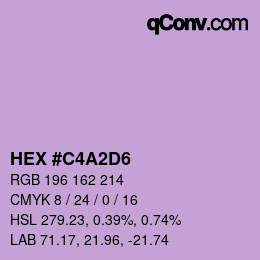 Color code: HEX #C4A2D6 | qconv.com