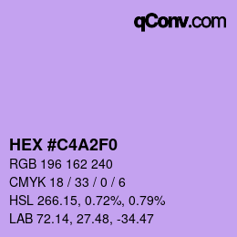 Color code: HEX #C4A2F0 | qconv.com