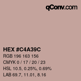 Color code: HEX #C4A39C | qconv.com