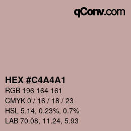 Código de color: HEX #C4A4A1 | qconv.com