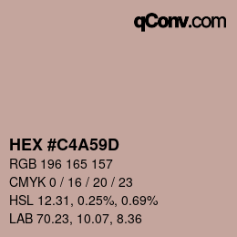 颜色代码: HEX #C4A59D | qconv.com